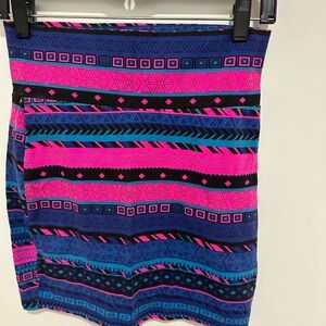Charlotte Russe Pink and Blue Geometric Skirt